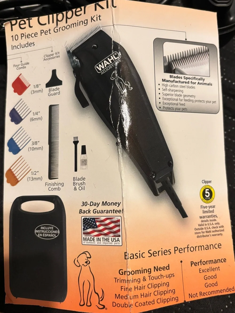 Wahl Black Corded Animal Grooming Clipper Kit